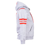 TDT Striped Hoodie - Gray/Red